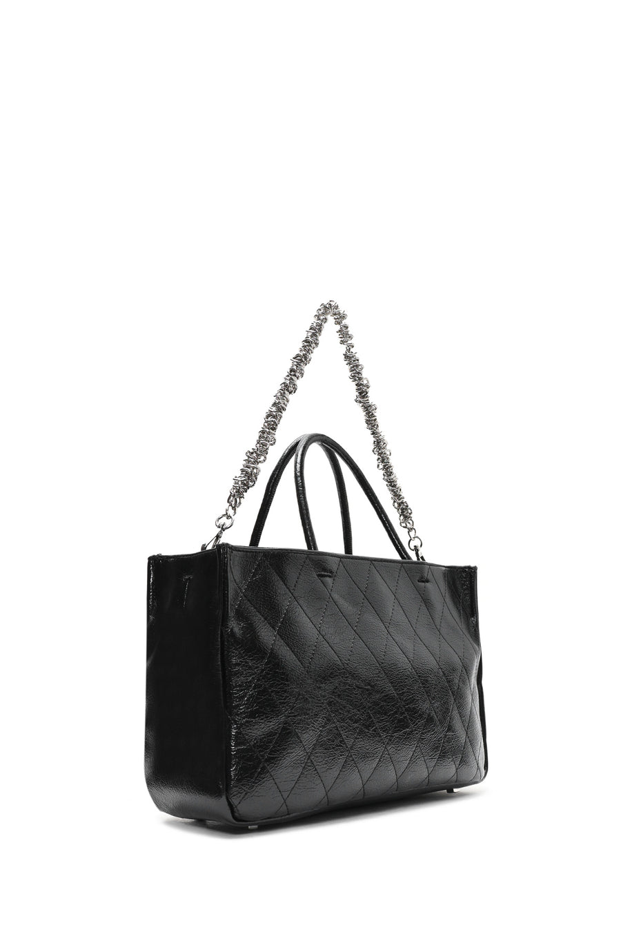 Women's Black Chain Strap Printed Handbag