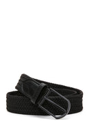 Men's Black Fabric Belt | Derimod