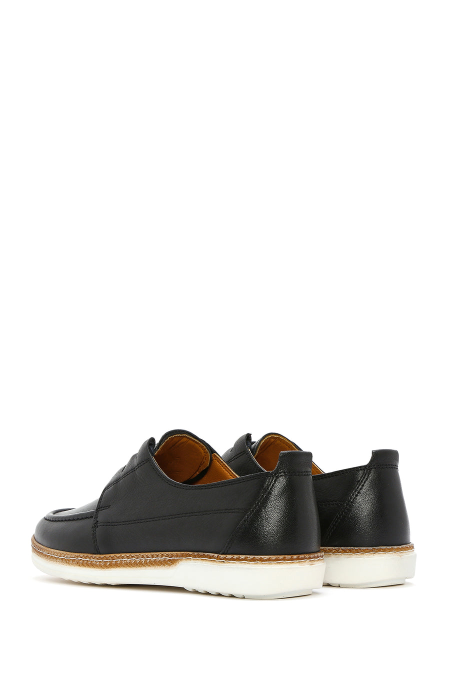 Men's Black Lace-up Leather Casual Shoes