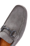 Men's Gray Suede Leather Casual Loafer | Derimod