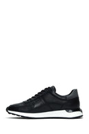 Men's Black Lace-Up Leather Casual Sneaker | Derimod