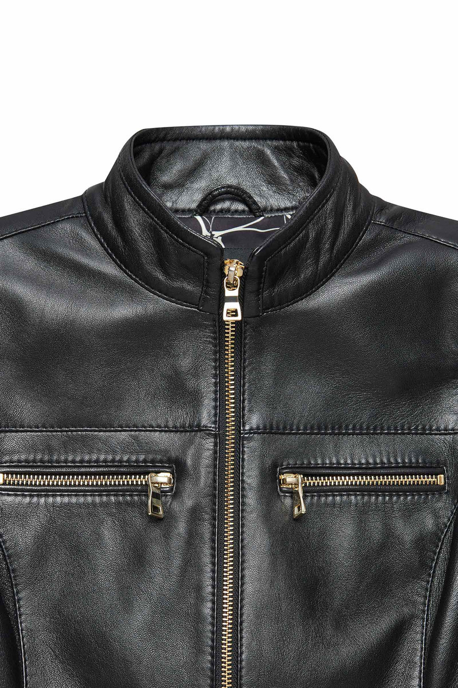 Derek Women's Black Short Leather Jacket