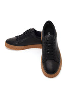 Male Black Lace-up Leather Casual Sneaker | Derimod