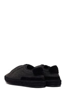 Male Black Lace-Up Thick-Soled Suede Espadrilles | Derimod