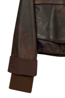 Richmond Woman Brown Short A-Line Leather Jacket | Derimod