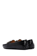 Women's Black Patent Leather Buckle Loafer | Derimod