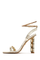 Women's Gold Ankle Strap High Heel Sandals | Derimod