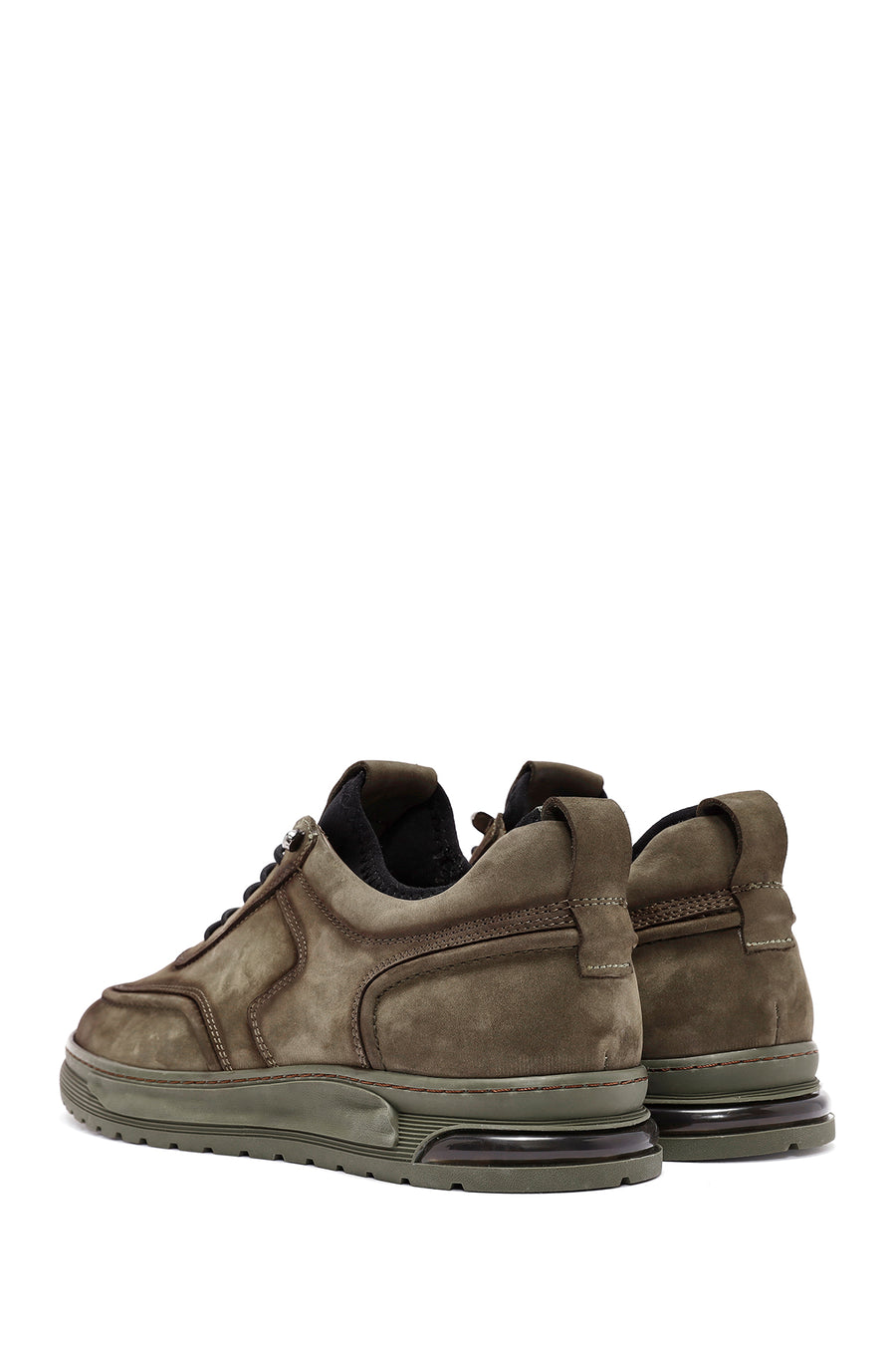 Men's Khaki Lace-Up Suede Leather Casual Shoes