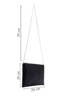 Woman Black Chain-Strap Woven Clutch Bag | Derimod