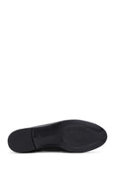 Women's Black Leather Buckle Loafer | Derimod