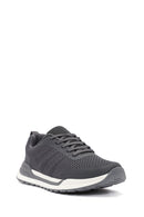 Men's Grey Lace-Up Fabric Sneakers | Derimod