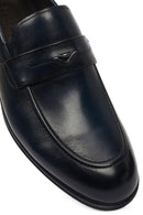 Derimod Black Erkek Lacivert Deri Klasik Loafer | Derimod