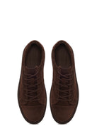 Erkek Kahverengi Bağcıklı Süet Deri Sneaker | Derimod