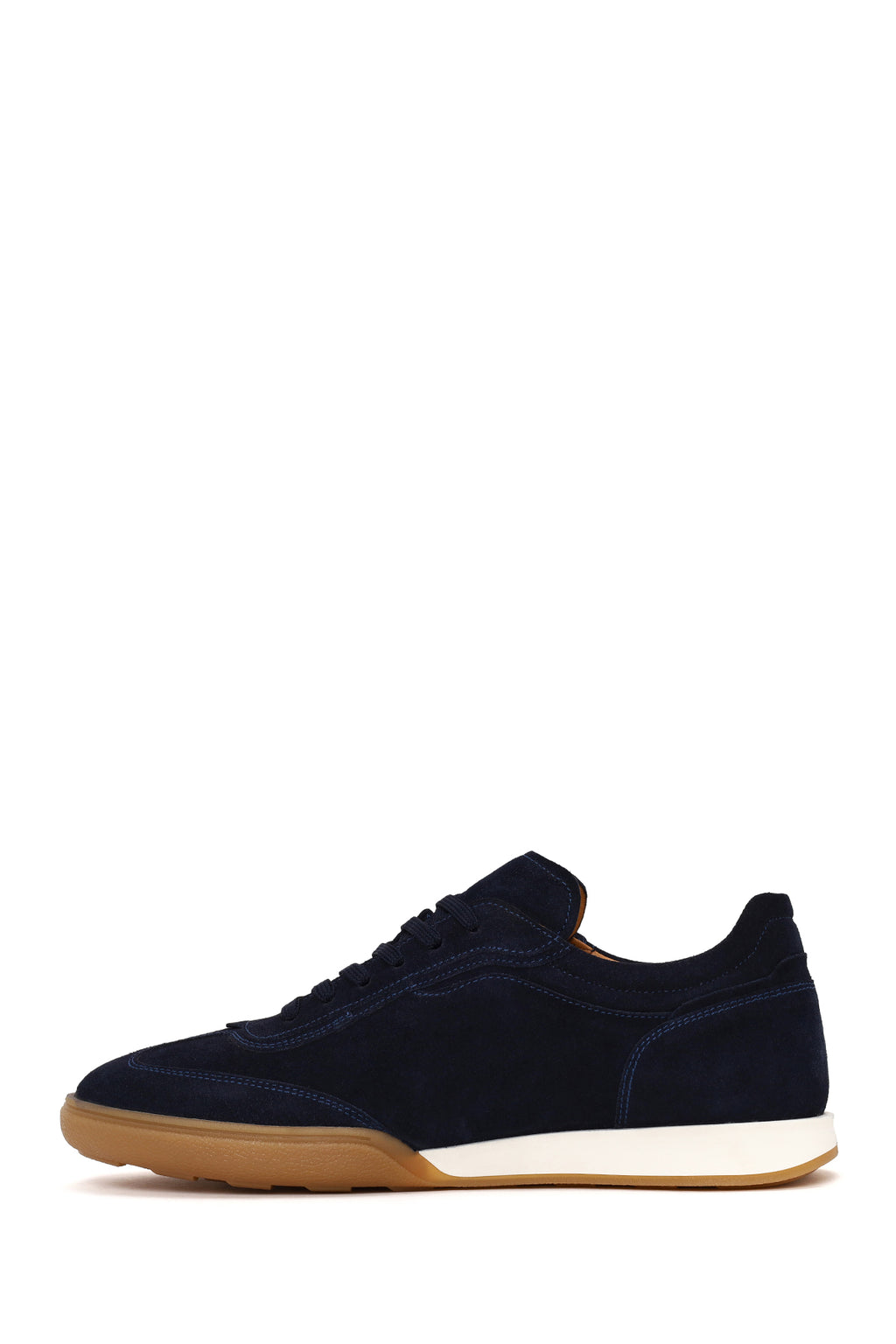 Erkek Lacivert Bağcıklı Süet Deri Sneaker