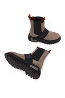 Harley Davidson Woman Mink Nefud Thick-Soled Leather Chelsea Boots | Derimod