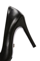 Derimod Flex Women's Black Thin Heeled Leather Stiletto | Derimod