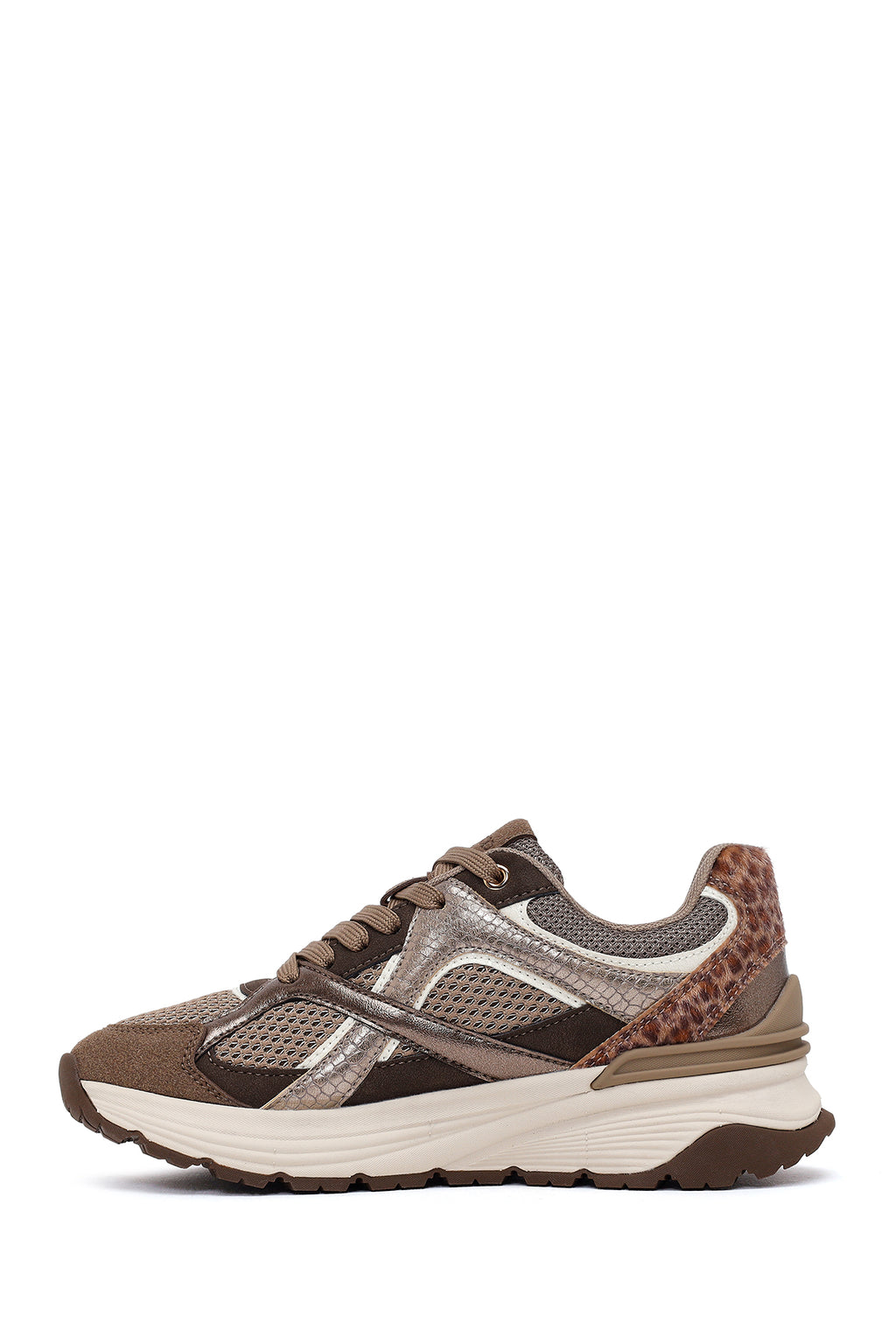 Kadın Vizon Bağcıklı Kalın Tabanlı Sneaker