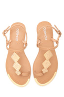 Women's Tan Flip Flops Sandals | Derimod