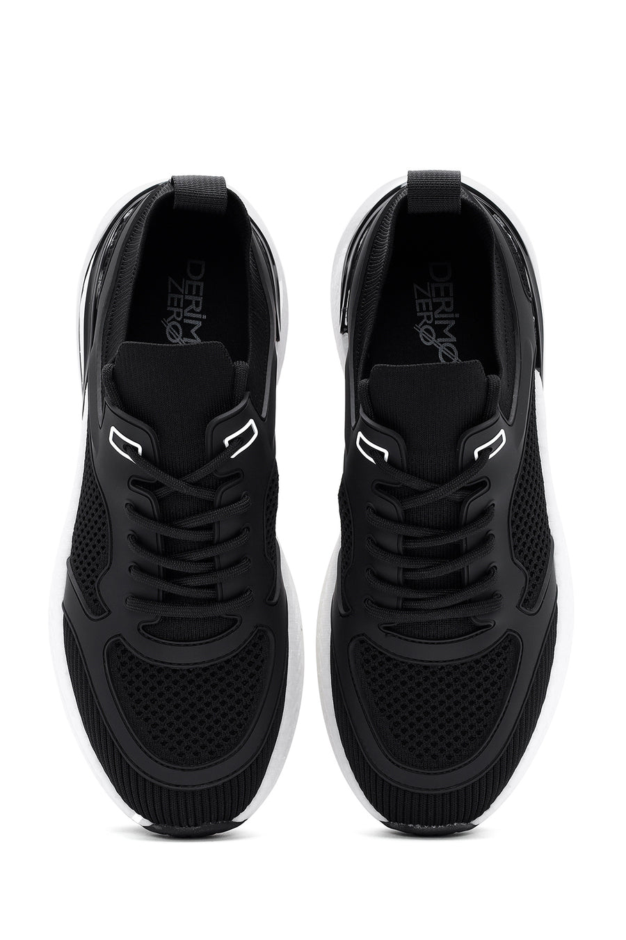 Derimod Zero Men's Black Lace-Up Thick Soled Fabric Sneaker