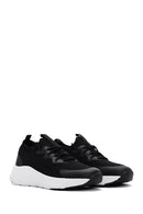 Women's Black Thick Soled Fabric Sneaker | Derimod