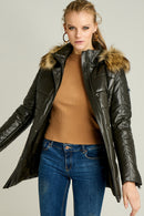 Blanch Long Women's Leather Jacket | Derimod