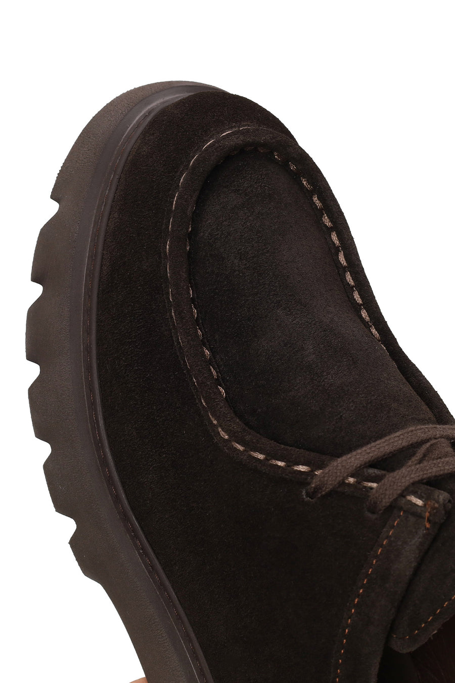 Male Brown Lace-Up Thick-Soled Suede Casual Shoes
