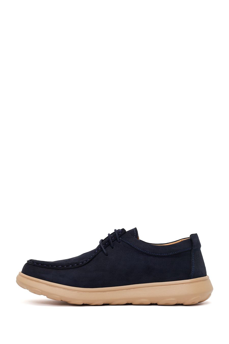 Male Navy Nubuck Leather Casual Shoes