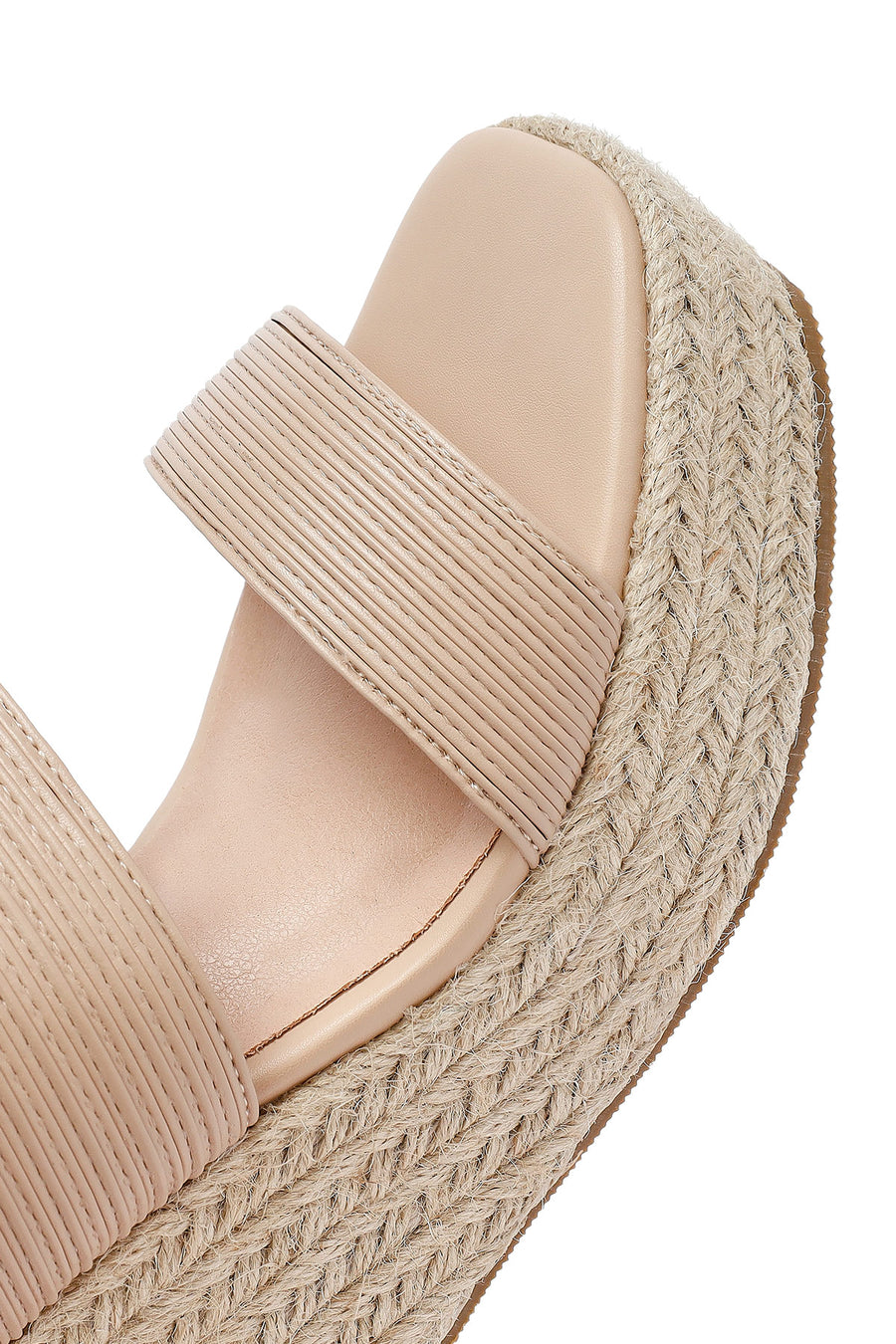 Women's Cream Ankle Buckle Wedge Heel Espadrille Sandals