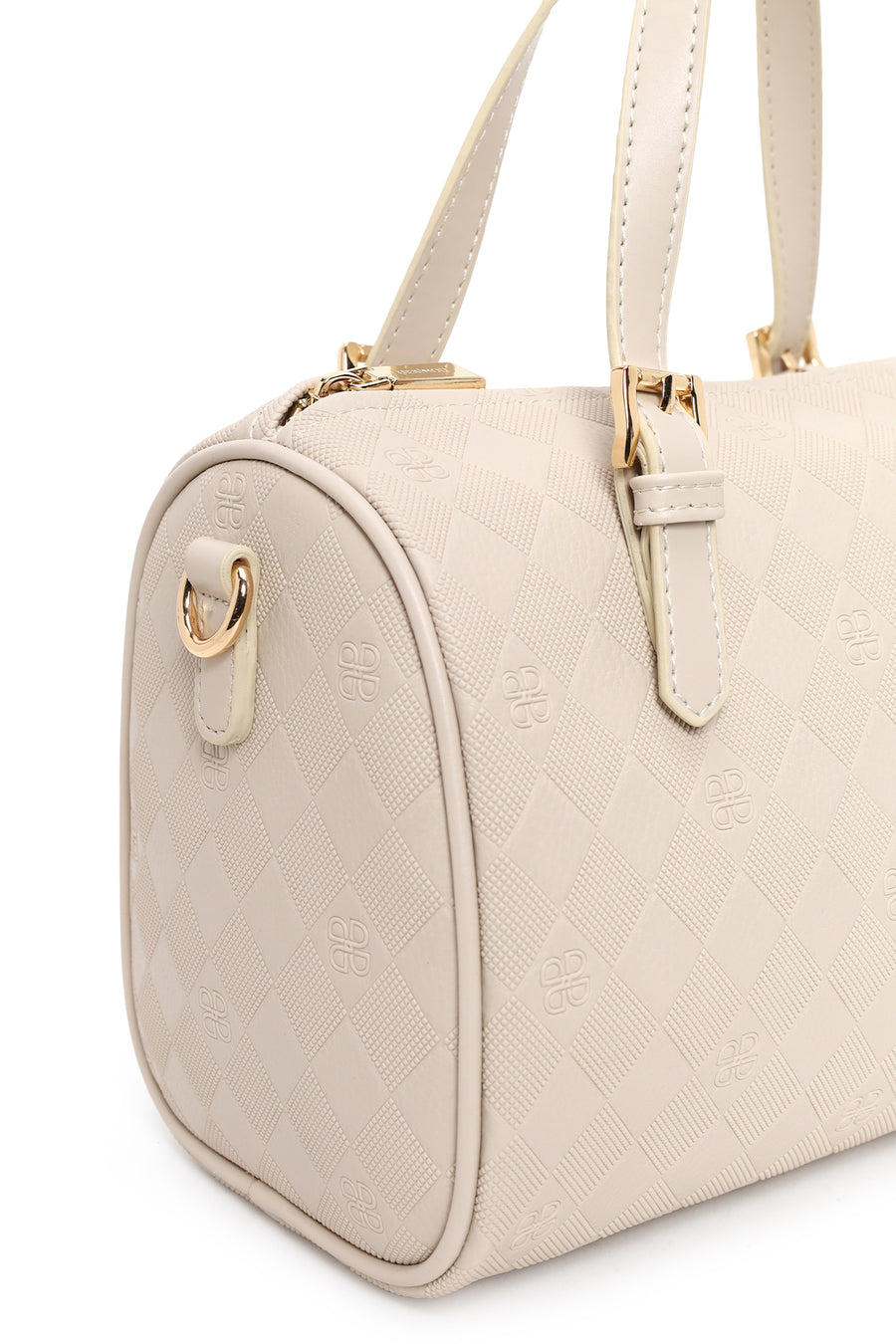 Woman Cream Long Strap Printed Shoulder Bag