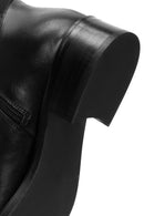 Women's Black Zippered Leather Boots | Derimod