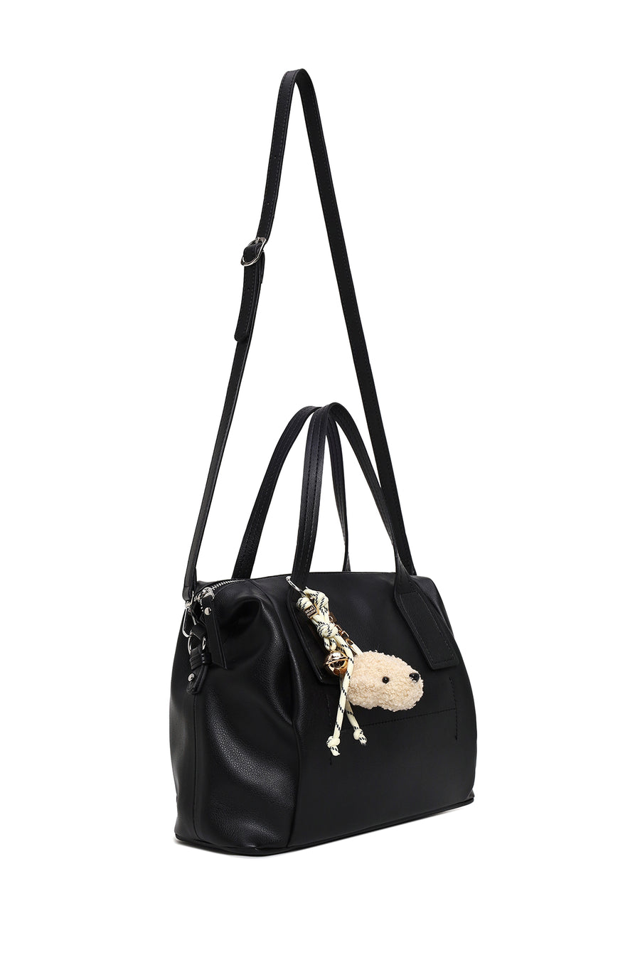 Woman Black Long-Strap Accessory Shoulder Bag