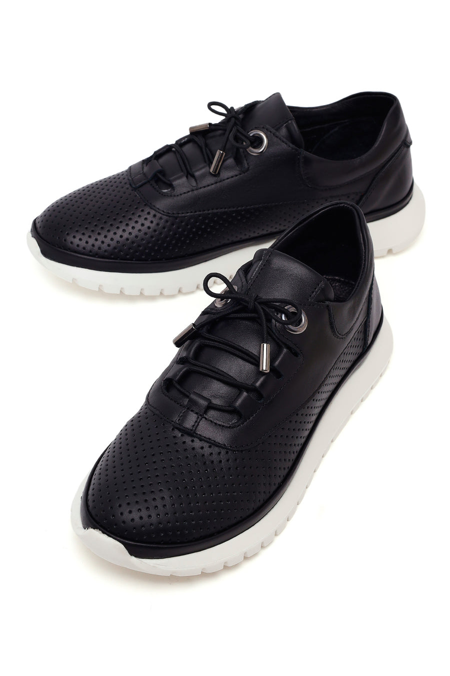 Woman Black Leather Comfort Shoes