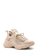 Women's Beige Stone Thick Soled Sneaker | Derimod