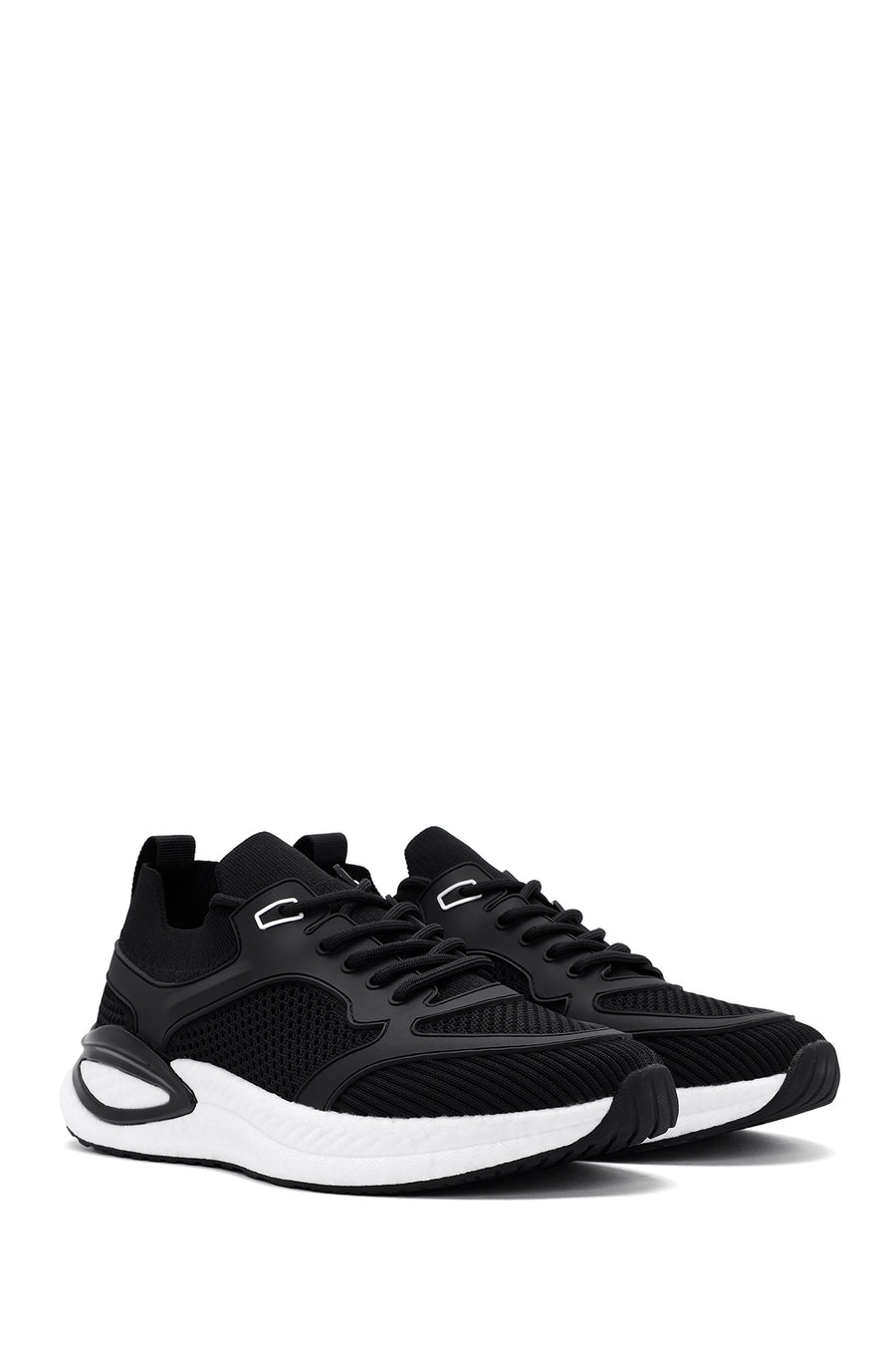 Derimod Zero Men's Black Lace-Up Thick Soled Fabric Sneaker