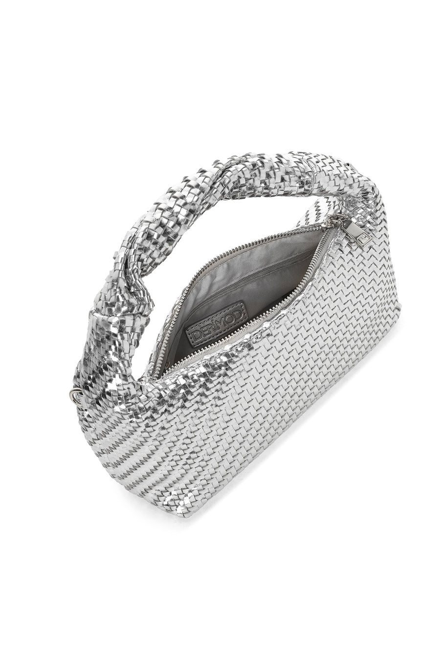 Women's Silver Long Strap Braided Mini Handbag