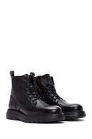 Male Black Lace-up Leather Casual Boots | Derimod