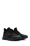 Men's Black Lace-Up Fabric Sneakers | Derimod