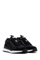 Women's Black Thick Soled Stone Sneaker | Derimod