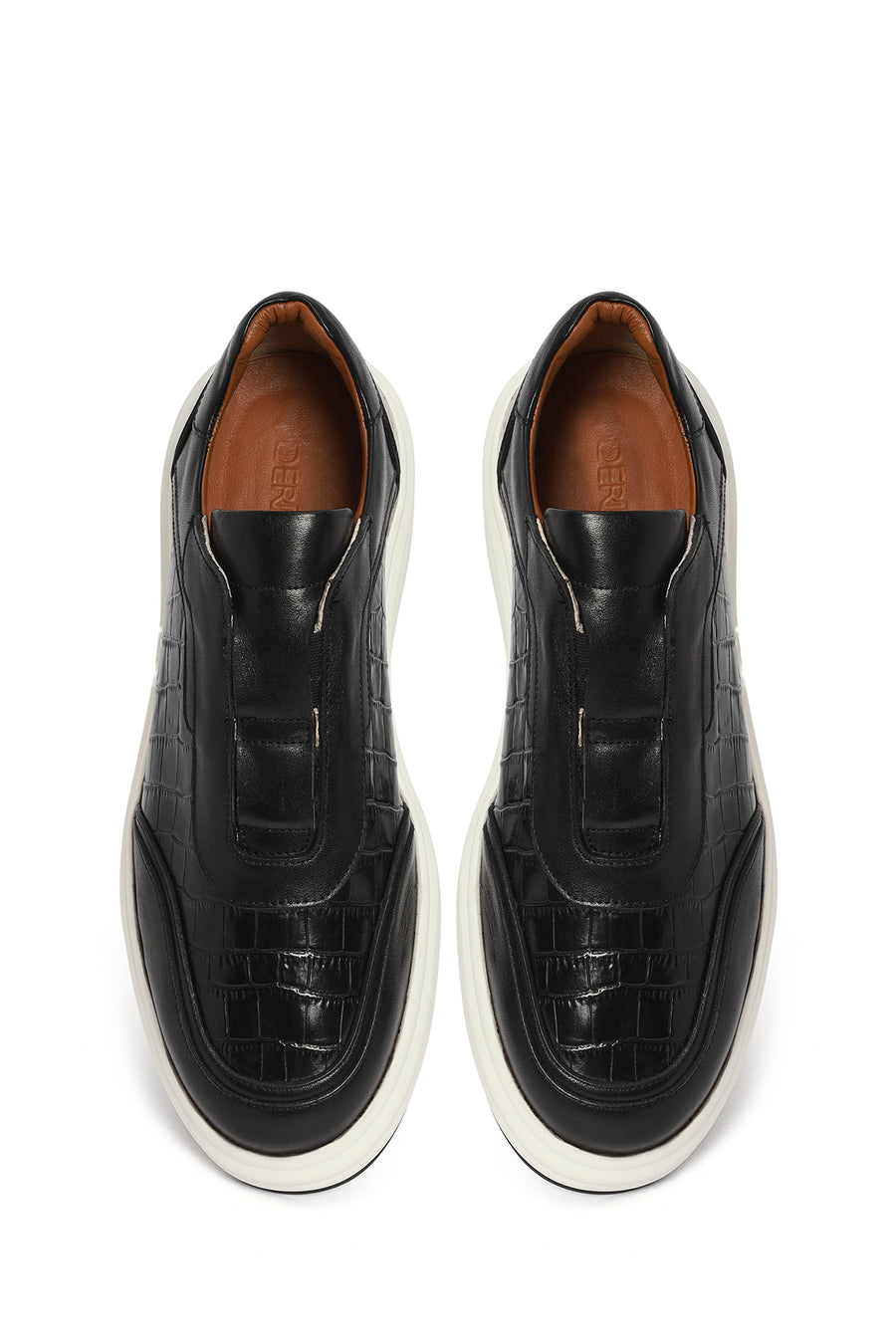 Male Black Patterned Leather Sneaker