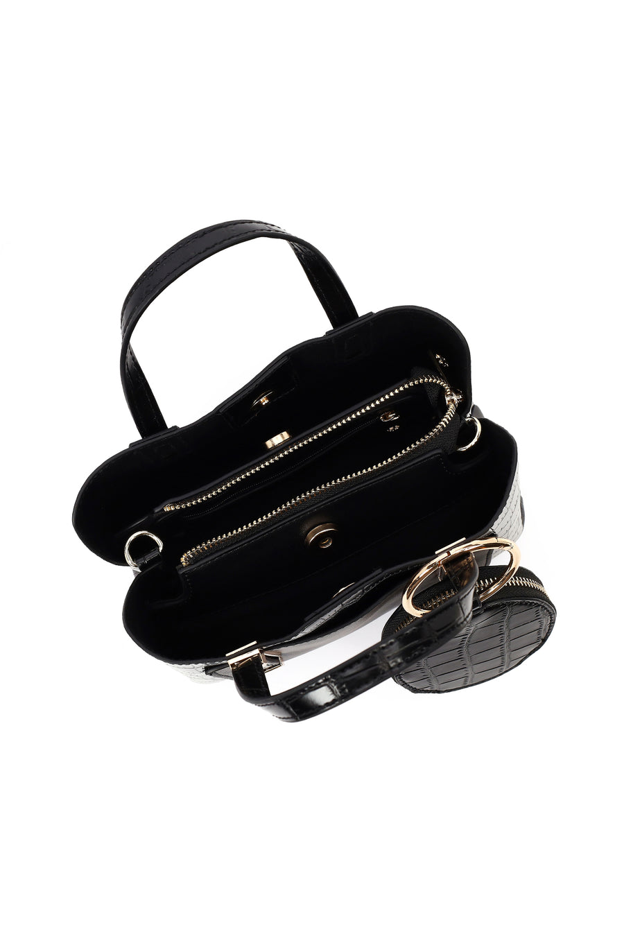 Women's Black Long Strap Mini Classic Handbag