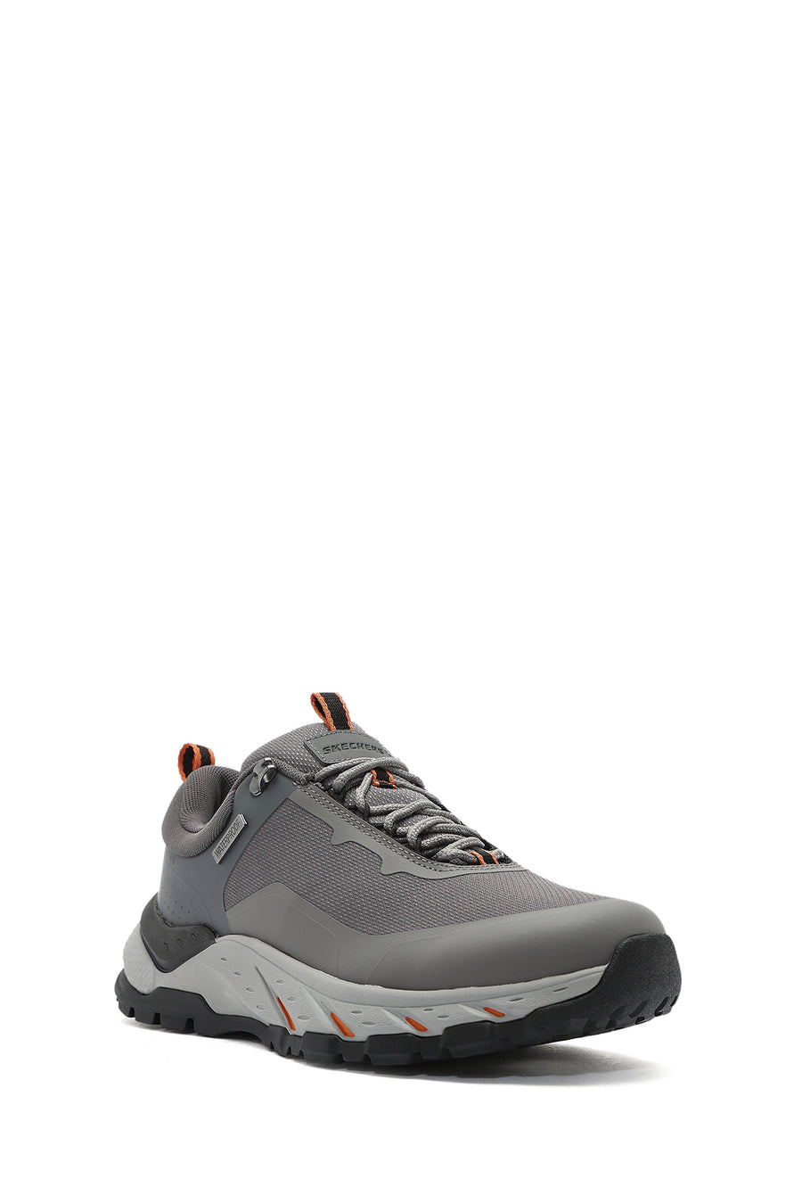 Skechers Men's Grey Lace-Up Fabric Sneakers