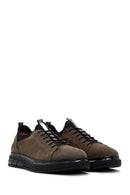 Men's Khaki Nubuck Leather Casual Sneaker | Derimod