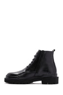 Men's Black Leather Zippered Casual Boots | Derimod