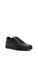Male Black Lace-Up Thick-Soled Leather Sneaker | Derimod