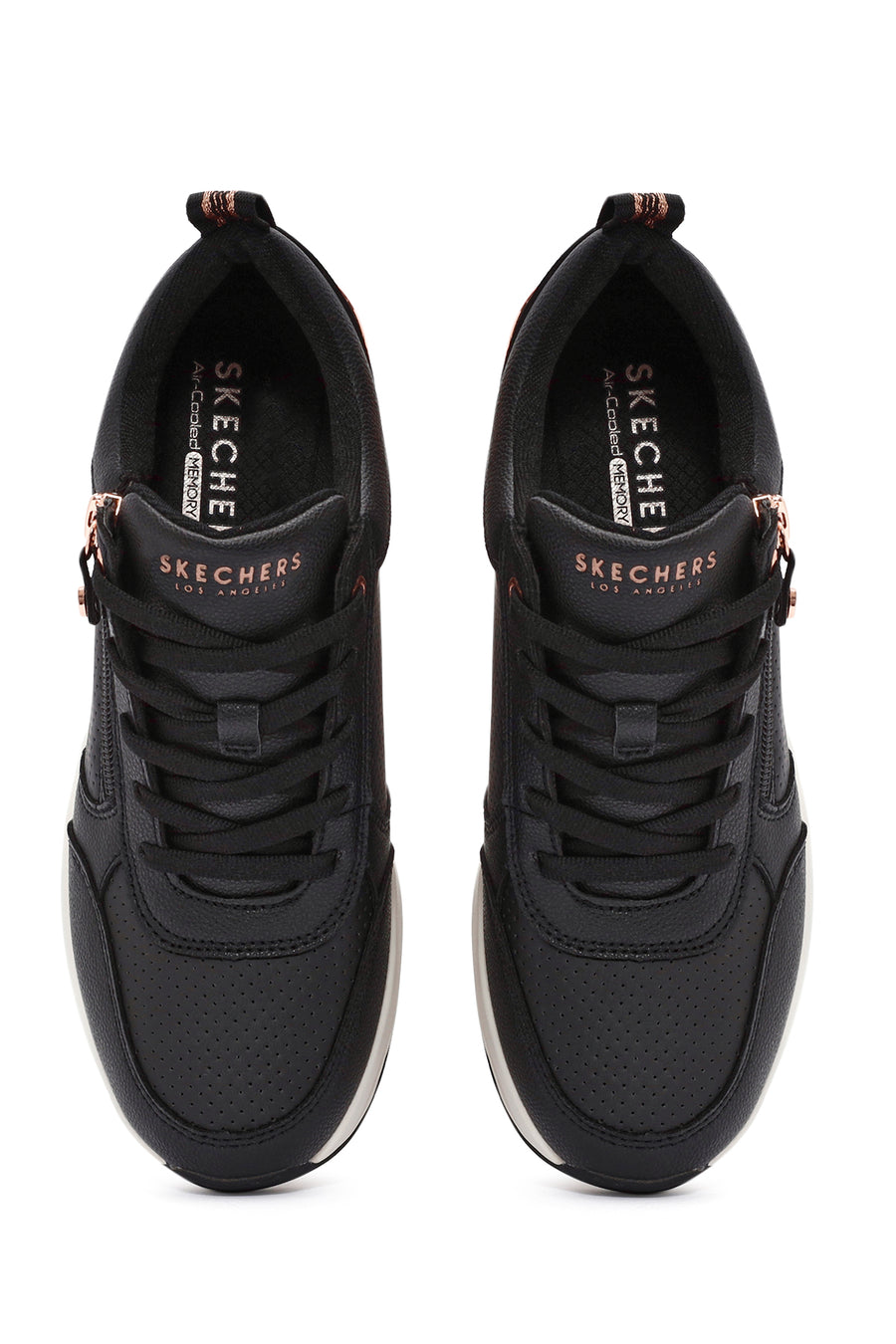Skechers Kadın Siyah Billion Bağcıklı Fermuar Detaylı Deri Sneaker