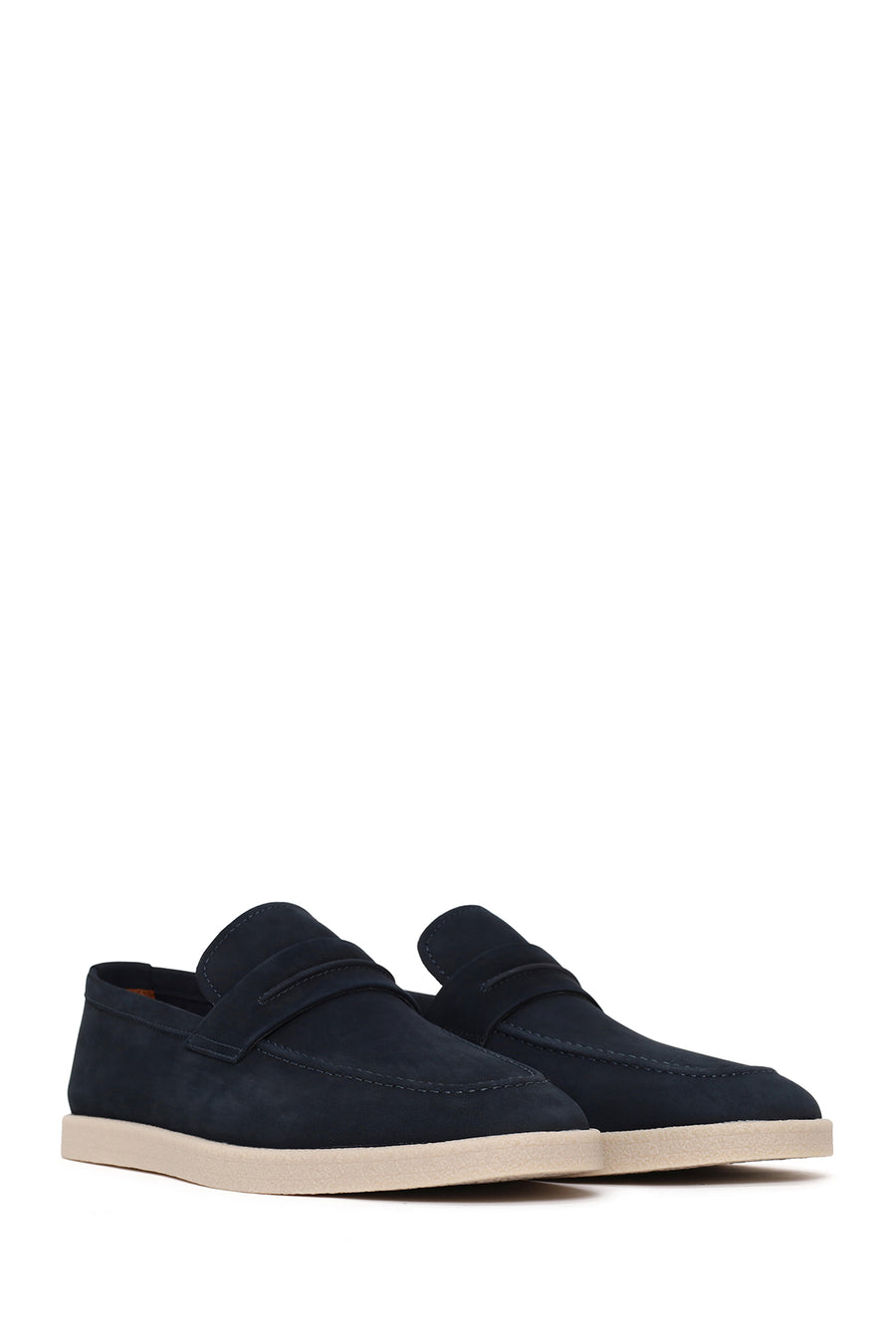 Male Navy Nubuck Leather Loafer