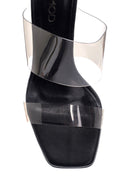 Women's Black Transparent Heeled Slippers | Derimod