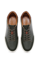 Men's Green Leather Sneaker | Derimod