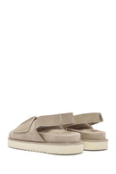 Women's Beige Strappy Suede Leather Sandals | Derimod