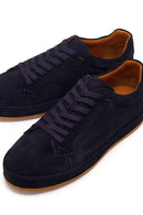 Erkek Lacivert Bağcıklı Süet Deri Sneaker | Derimod